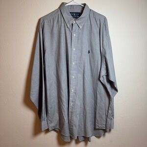 Men's Ralph Lauren Blake Button‎ Down Shirt XL Blue Check 100% Cotton